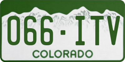 CO license plate 066ITV