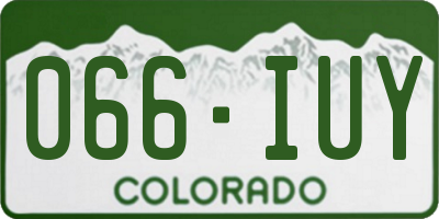 CO license plate 066IUY