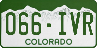 CO license plate 066IVR