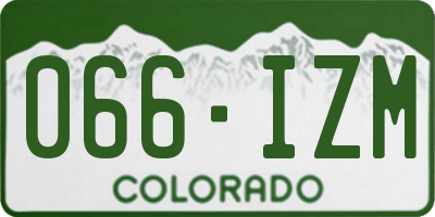 CO license plate 066IZM
