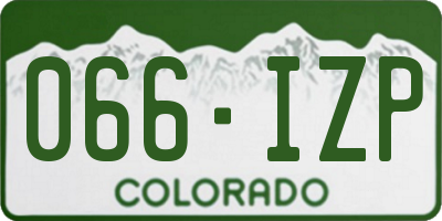 CO license plate 066IZP