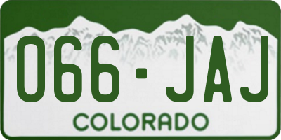 CO license plate 066JAJ