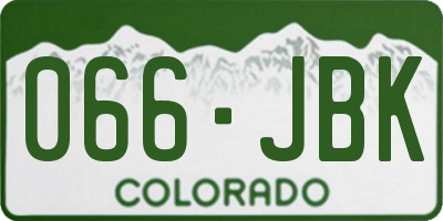 CO license plate 066JBK