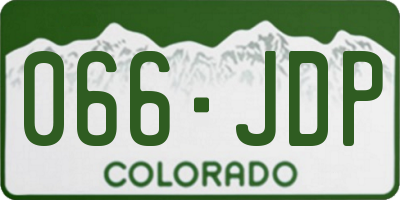 CO license plate 066JDP