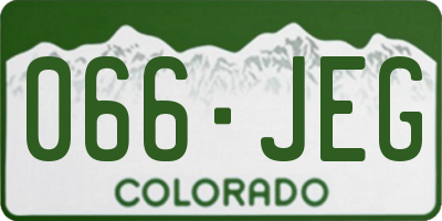 CO license plate 066JEG