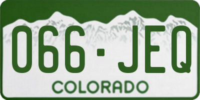 CO license plate 066JEQ