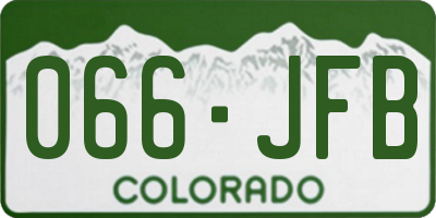 CO license plate 066JFB