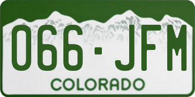 CO license plate 066JFM