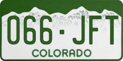 CO license plate 066JFT