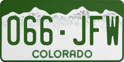 CO license plate 066JFW