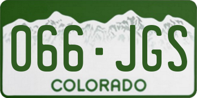 CO license plate 066JGS