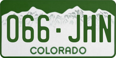 CO license plate 066JHN