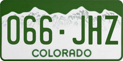 CO license plate 066JHZ
