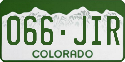 CO license plate 066JIR