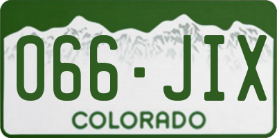 CO license plate 066JIX