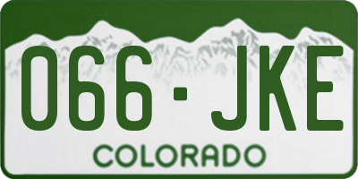 CO license plate 066JKE