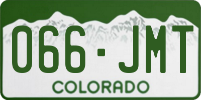 CO license plate 066JMT