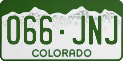 CO license plate 066JNJ