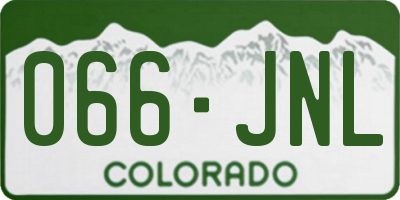 CO license plate 066JNL