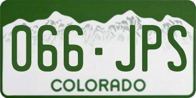 CO license plate 066JPS