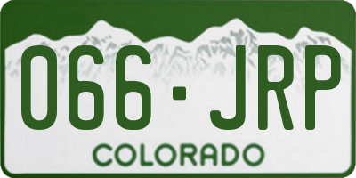 CO license plate 066JRP
