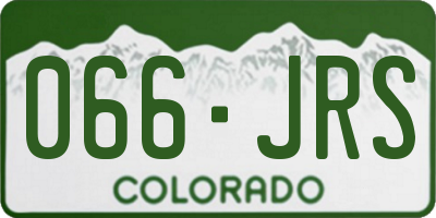 CO license plate 066JRS