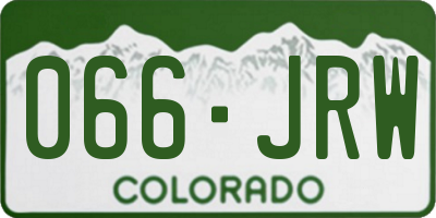 CO license plate 066JRW