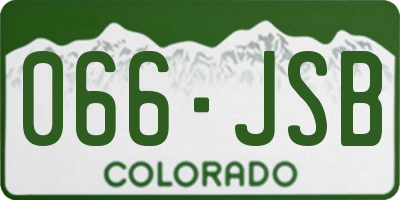 CO license plate 066JSB