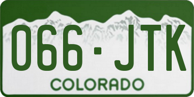 CO license plate 066JTK