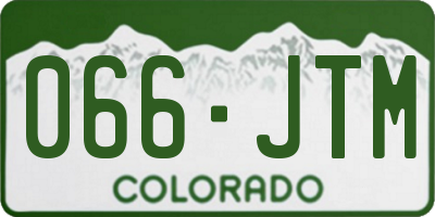 CO license plate 066JTM