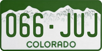 CO license plate 066JUJ