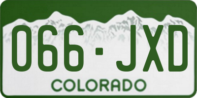 CO license plate 066JXD