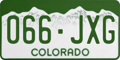 CO license plate 066JXG