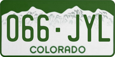 CO license plate 066JYL