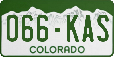 CO license plate 066KAS