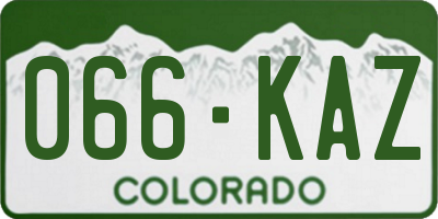 CO license plate 066KAZ