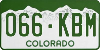 CO license plate 066KBM