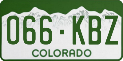 CO license plate 066KBZ