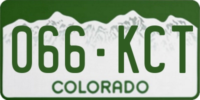 CO license plate 066KCT