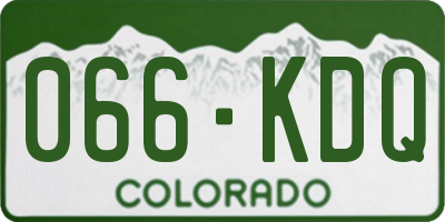 CO license plate 066KDQ