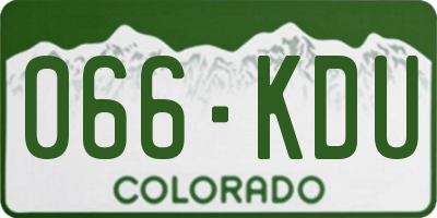 CO license plate 066KDU