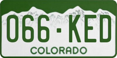 CO license plate 066KED