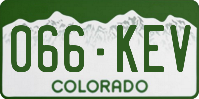 CO license plate 066KEV