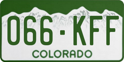 CO license plate 066KFF