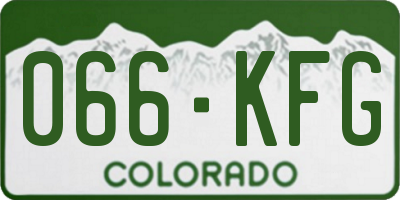 CO license plate 066KFG