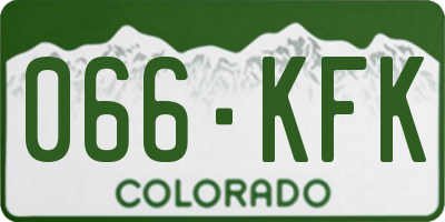 CO license plate 066KFK