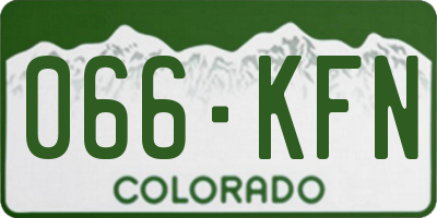 CO license plate 066KFN