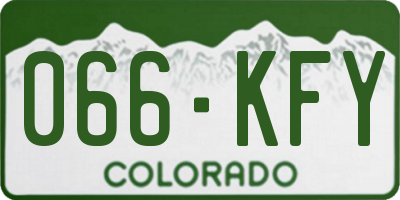 CO license plate 066KFY
