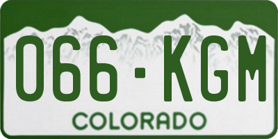 CO license plate 066KGM