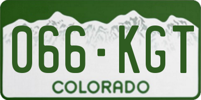 CO license plate 066KGT